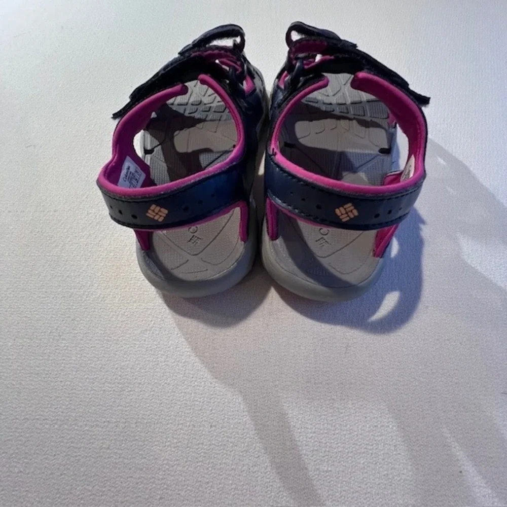 Columbia Techsun Sport Sandals Kids Size 12 Navy Pink Good Adjustable Straps